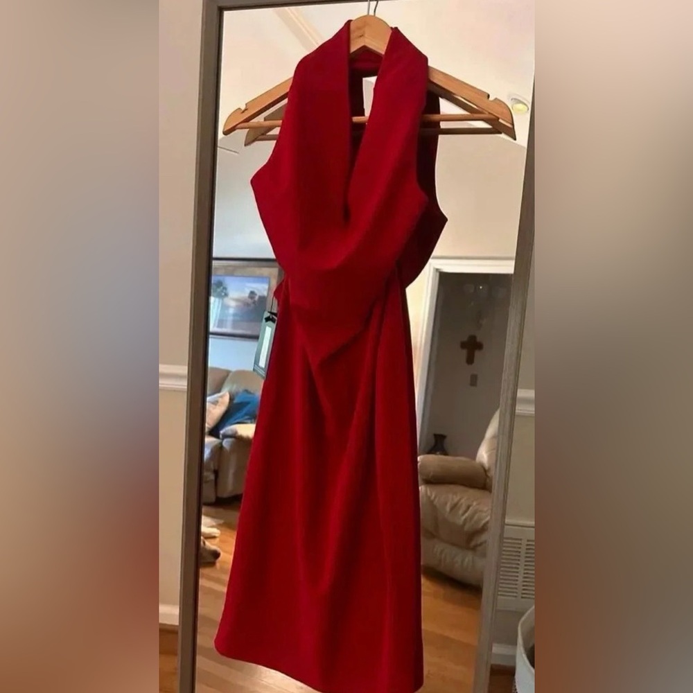 Pretty Little Thing Red Midi Dress Size 8 NWT